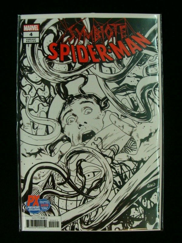 Symbiote Spider-Man #4 Greg Land B&W Cover Marvel PX Preview SDCC 2019
