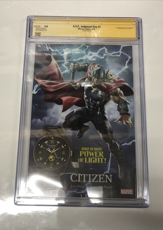 A.X.E : Judgment Day (2022) #1 (CGC 9.8 SS) Signed & Sketch Schiti Census = 23