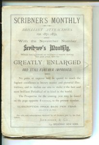 Scribner's Monthly 10/1871-Illustrated Monthly in pulp format-Early fiction &...