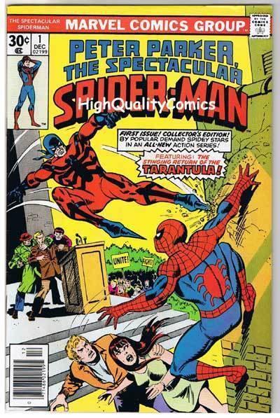 SPECTACULAR SPIDER-MAN #1, VF+/NM, Tarantula, Orgin, 1976, more in store