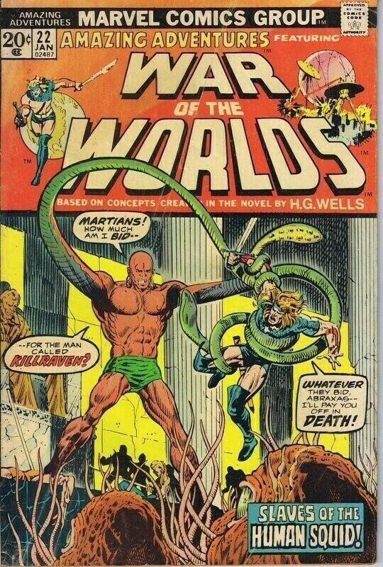 Amazing Adventures #22 ORIGINAL Vintage 1974 Marvel Comics War of the Worlds