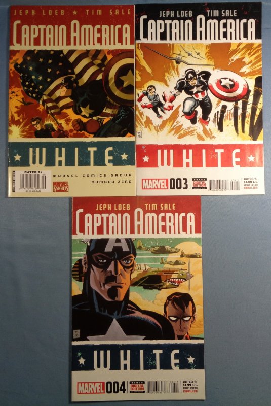 Captain America White Lot #0 #3 #4 Marvel Comics