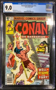 Conan the Barbarian #111 - WHITE Pages - News Stand - CGC 9.0