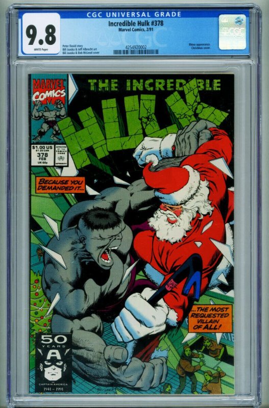 INCREDIBLE HULK #378 CGC 9.8-Hulk vs. Santa Claus-comic boom 4254920002