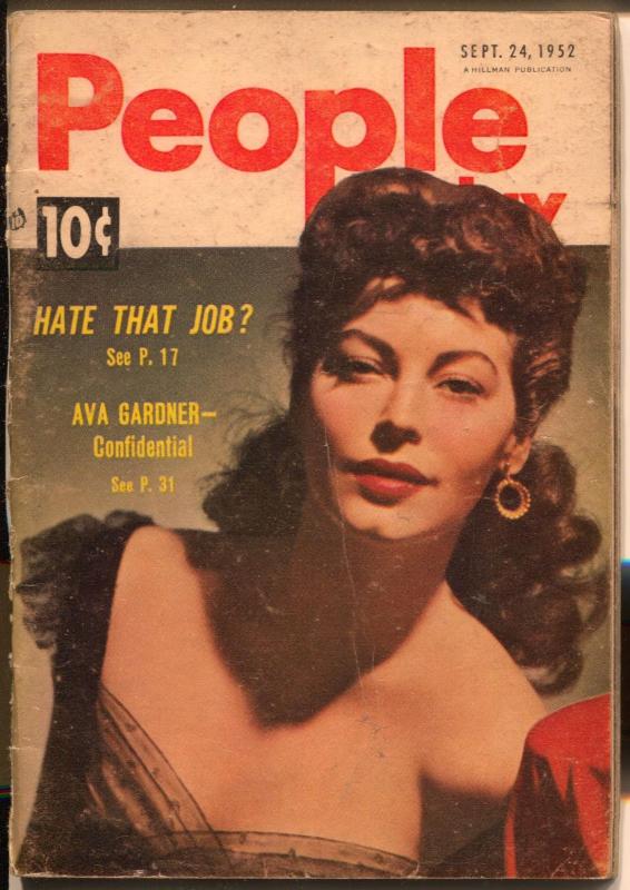 People Today 9/24/1952-Ava Gardner-Gypsy Rose Leecheesecake-exploitation-G/VG