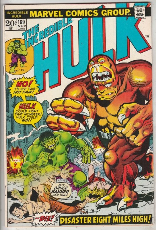 Incredible Hulk #169 (Nov-73) VF High-Grade Hulk