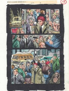 Spectacular Spider-Man #237 p.9 / 12 Color Guide Art Subway Ride by John Kalisz