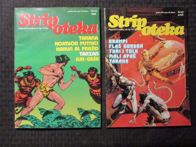 1981 STRIPOTEKA #666 668 FN 6.0 LOT of 2 Yugoslavia Comic Tarzan Flash Gordon