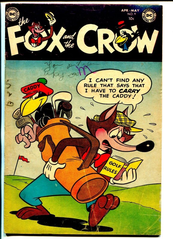 Crow and The Fox #9 1953-DC-golf cover-funny stories-VG