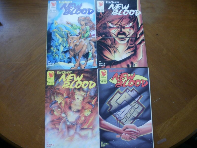 4 Near-Mint Warp ELFQUEST Comic NEW BLOOD #13 #16 #19 #20 (1994) Blair Pini Chan