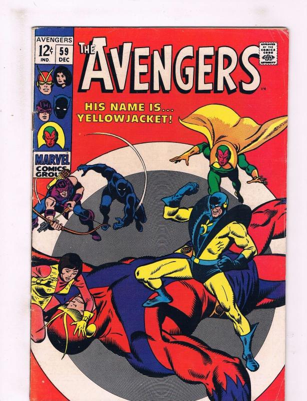 Avengers # 59 VF Marvel Comic Book 1st Yellowjacket Appearance Ant-Man KEY AD1