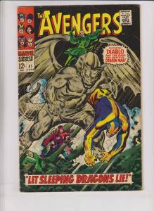 Avengers [1967 Marvel] #41 FN roy thomas - john buscema - dragon man - diablo