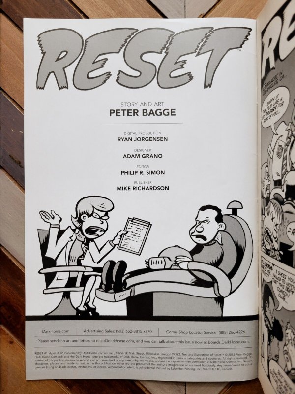 Reset #1 (of 4) 2012 Dark Horse (VG/FN 5.0) Peter Bagger / Underground Comics