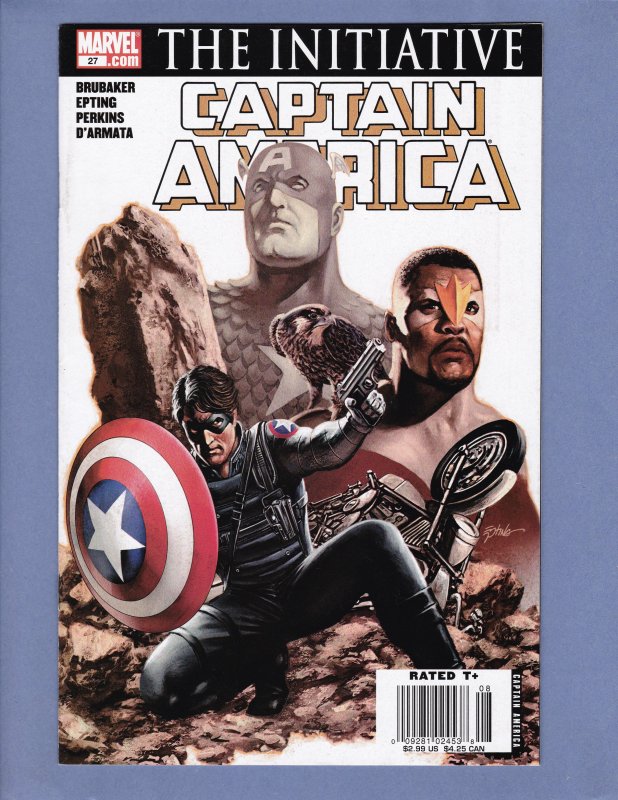 Captain America #27 NM- Newsstand Edition HTF Marvel 2007