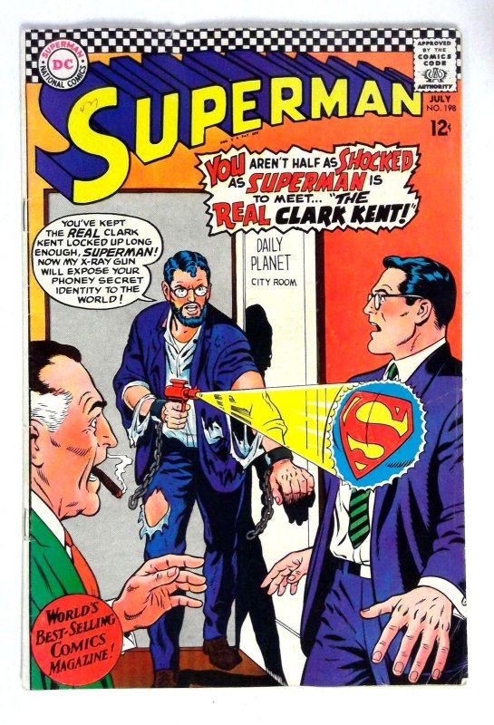 Superman #198 Clark Kent DC (1967) VG