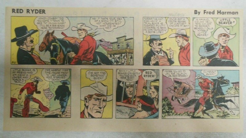 Red Ryder Sunday Page by Fred Harman from 8/21/1955 Third Page Size ! Western