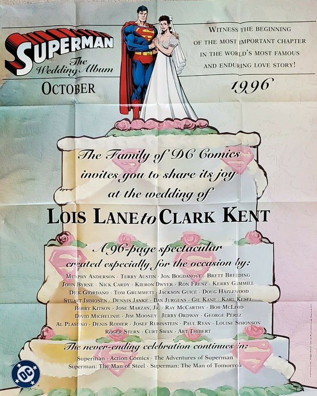 SUPERMAN: THE WEDDING ALBUM (1996 Series) #1 DC Poster 50 x 41 NM+ (C9) 