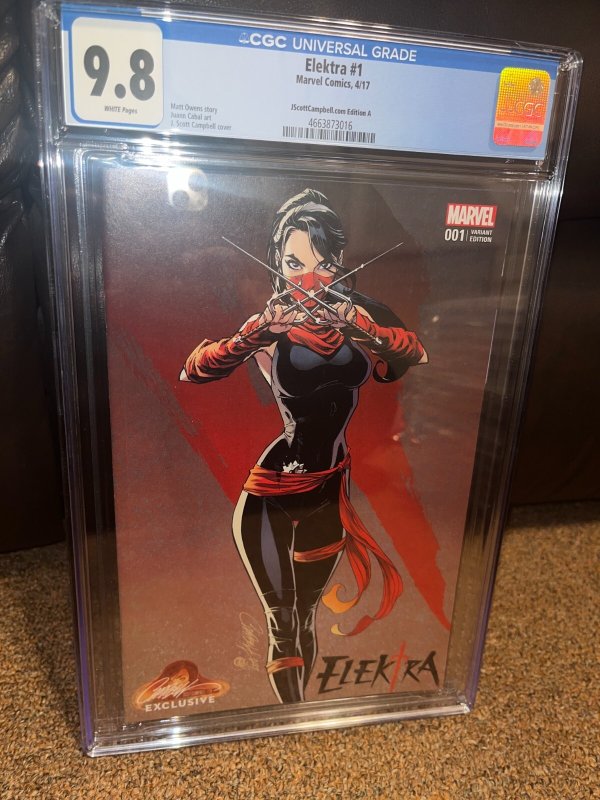 Elektra Vol 4, #1 (2017), J Scott Campbell A Variant CGC Graded 9.8