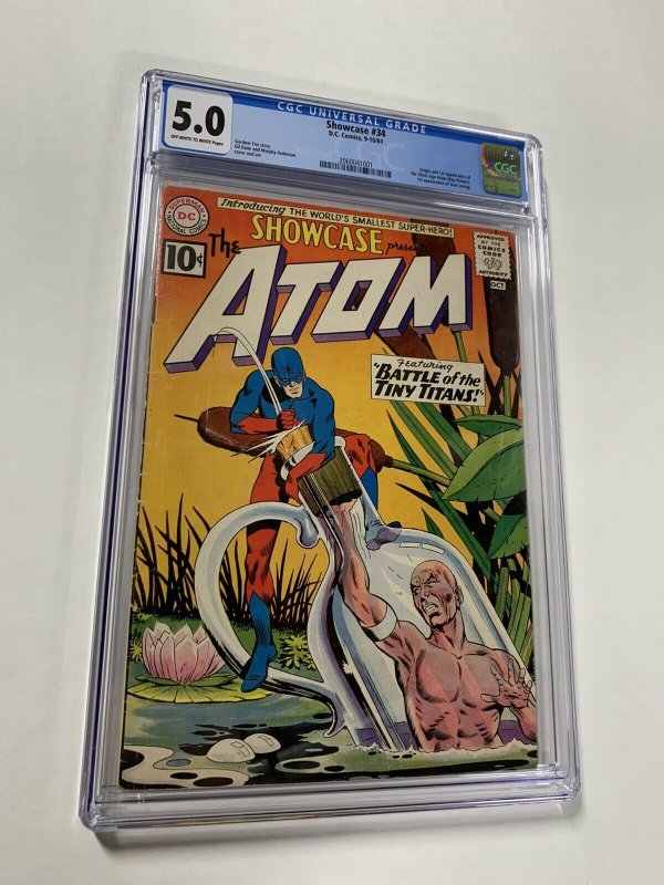 Showcase 34 Cgc 5.0 Ow/w Pages 1st Silver Age Atom Dc Comics