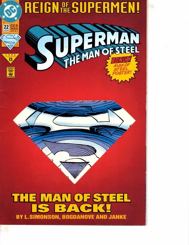 Lot Of 5 Superman Man of Steel DC Comic Book #21 22 23 24 25   Batman   BH41