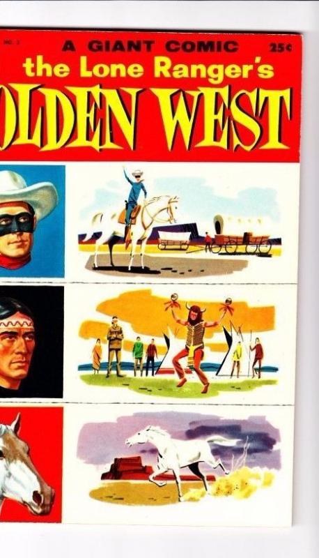 Lone Ranger, The Golden West Dell Giant 3 Strict 8.5 VF+ High-Grade(Aug-55)