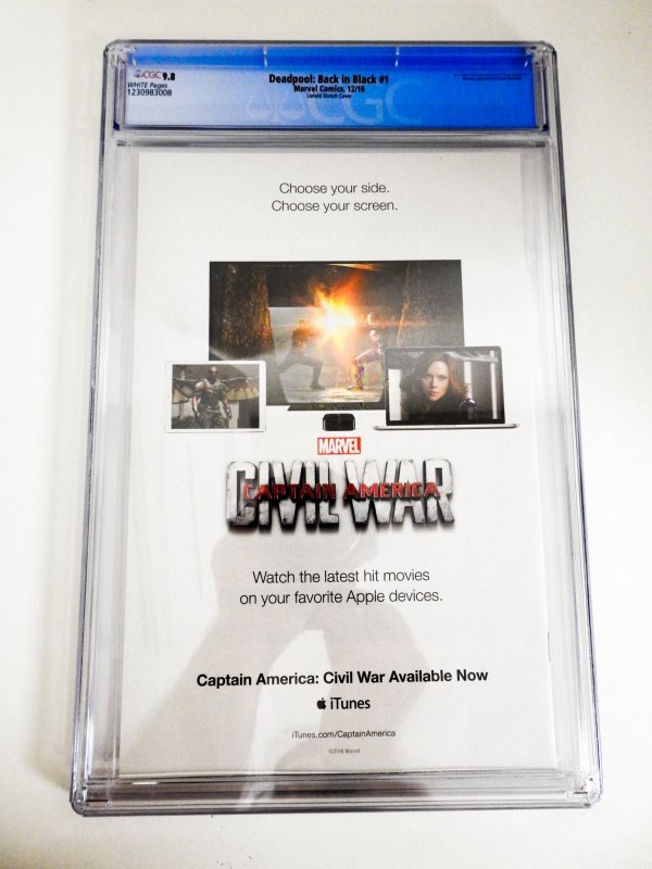 Deadpool: Back In Black #1 Liefeld Sketch Cover (2016) CGC 9.8!