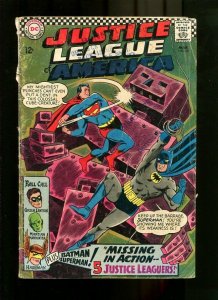 JUSTICE LEAGUE 32-1967-SUPERMAN AND BATMAN COVER G