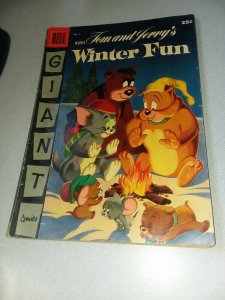 TOM AND JERRY'S WINTER FUN #4 DELL GIANT COMICS 1955 M.G.M.'s GOLDEN AGE CARTOON