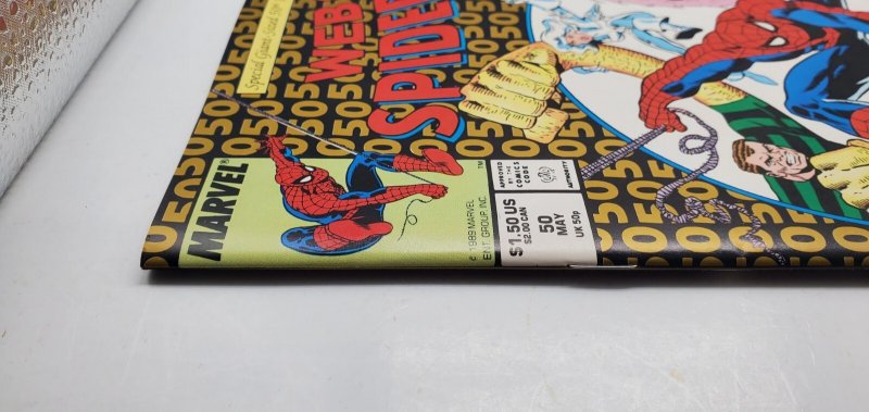 Web Of Spider-Man #50 (1989) Marvel White Pages NM/MT
