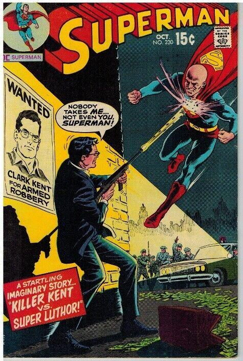 SUPERMAN 230 VG-F Oct. 1970 Killer Kent vs Super-Luthor