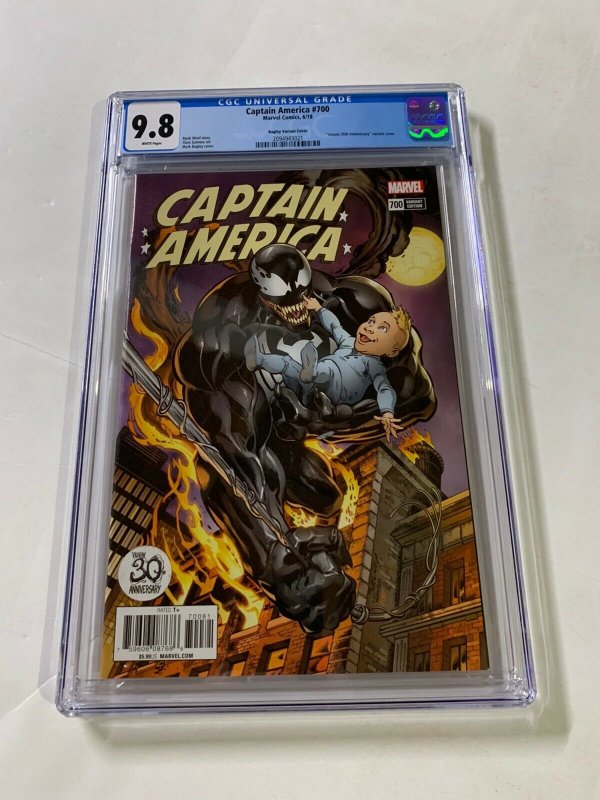 Captain America 700 Cgc 9.8 Venom Mark Bagley Variant Marvel