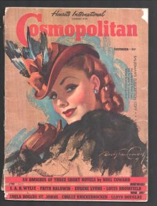 MAG: Cosmopolitan 12/1939-Bradshaw Crandell pin-up portrait cover-Pulp fictio...
