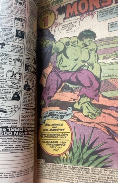 The Incredible Hulk #250 Direct Edition (1980)vs silver surfer