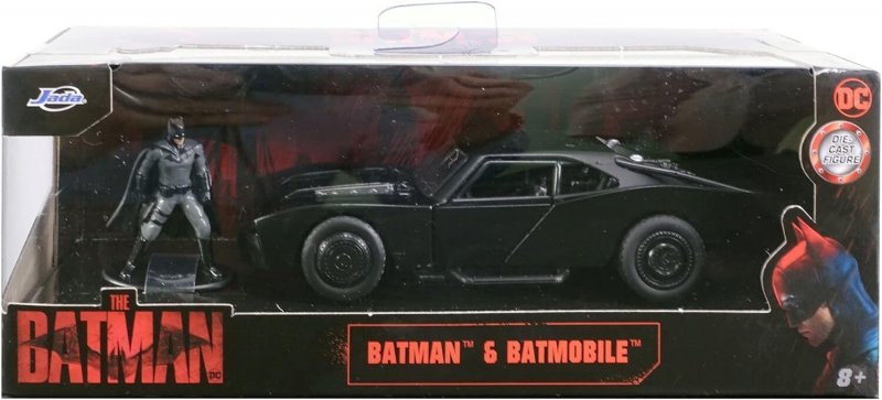 Batmobile Matt Black w/ Batman Diecast Figurine The Batman (2022) 1/32 Diecast