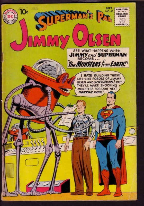 SUPERMAN'S PAL JIMMY OLSEN #47 1960 ROBOTIC PULP COVER VG