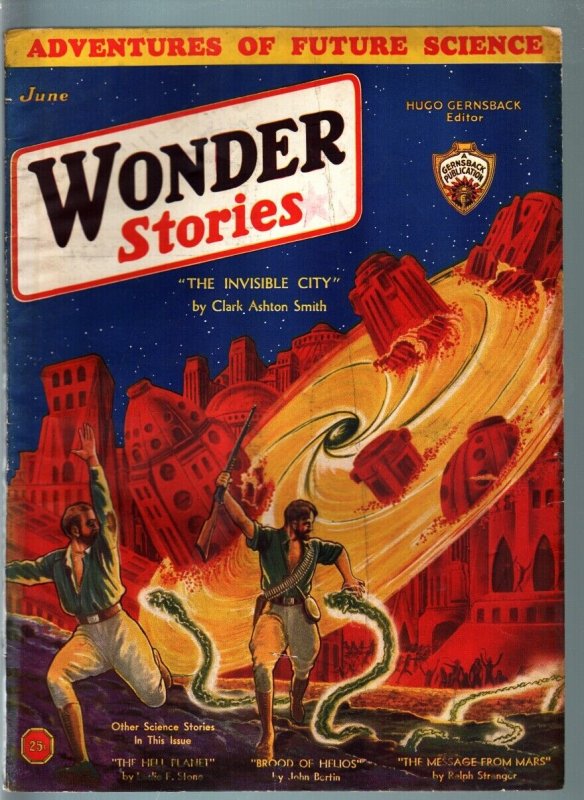 WONDER STORIES 1932 JUN-SCI FI PULP-CLARK ASHTON SMITH VG+