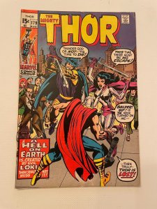 The Mighty Thor # 179 FN Marvel Comic Book Loki Sif Odin Asgard 24 LI2