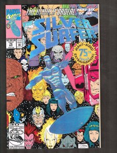 Silver Surfer #75~ Destruction /Embossed Cvr / Ron Lim Art ~ (9.2) 1992 WH