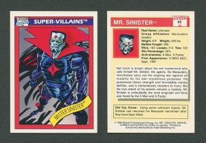 1990 Marvel Comics Card  #65 (Mister Sinister) / MINT