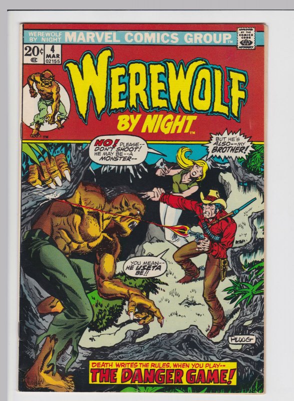 Werewolf by Night #4 (Mar 1973) 4.0 VG Marvel Horror