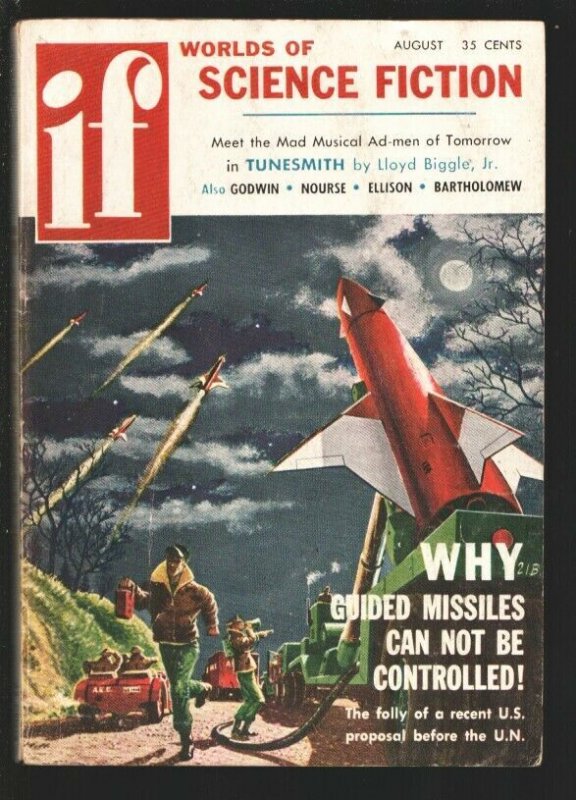 Worlds of If Science Fiction-8/1957 Quinn Pub Co -Pulp fiction by Harlan Elli...