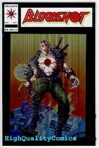 BLOODSHOT #1, NM, Chromium cv, Barry Smith, Valiant, 1993, more Valiant in store