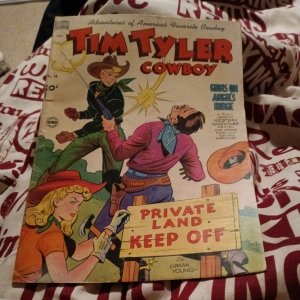 Tim Tyler Cowboy 18 standard comic 1950 Western hero golden age Final Issue luck