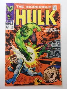 The Incredible Hulk #108 (1968) VG Condition rust on bottom staple