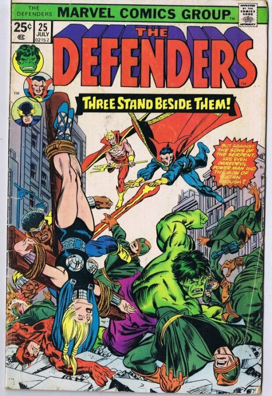 Defenders #25 ORIGINAL Vintage 1975 Marvel Comics Hulk Dr Strange Daredevil