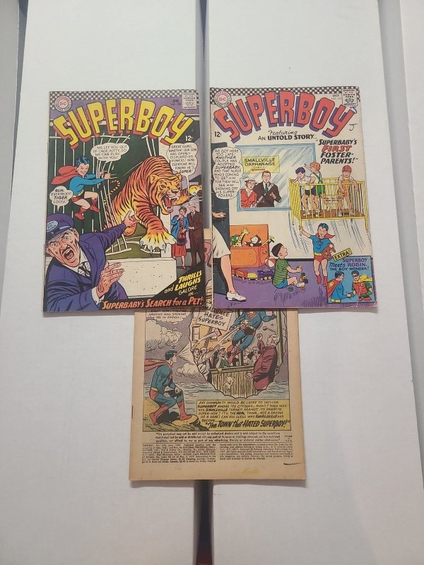 Superboy #130, #133, #139 (Coverless) Vol 1 Lot - Vintage 1966-67 DC Comics