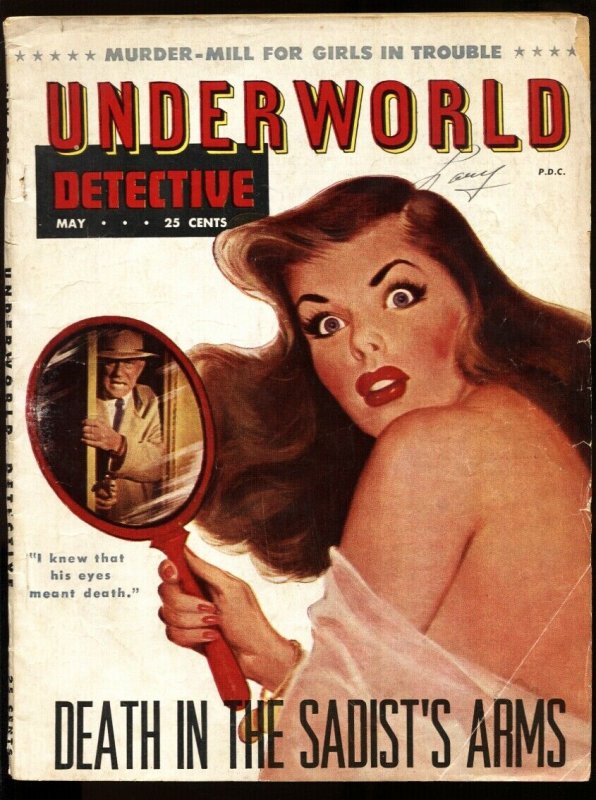 Underworld Detective 5/1952-GGA Spicy cover-Lurid Pulp tales-vg