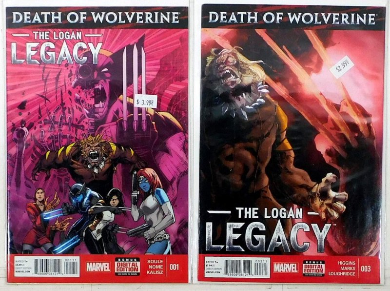Death Wolverine: Logan Legacy Lot 2 #1, 3 2014 Marvel 1st Print Comic Books