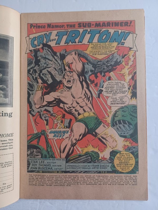 Sub-Mariner #2 - Namor - Triton - 1968 - FN+