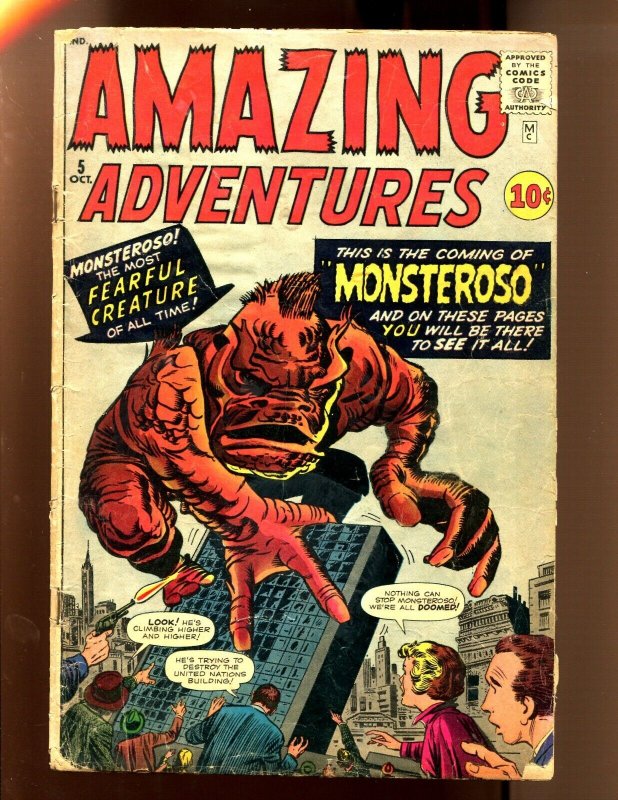 AMAZING ADVENTURES #5 - JACK KIRBY + STEVE DITKO COVER!! (2.0) 1961